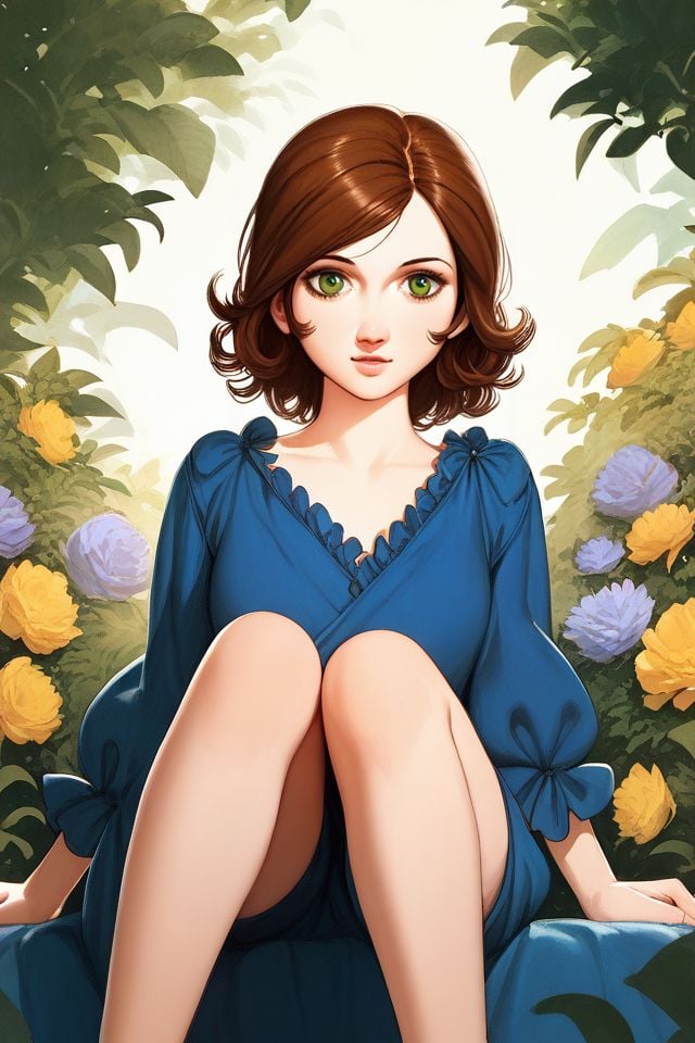 score_9, score_8_up, score_7_up, 1girl, dark_brown hair, hair_intakes, dark_green eyes, knees together feet apart, beautiful background <lora:Osamu_Tezuka_PonyXL_style_v01.10.02.02:1>