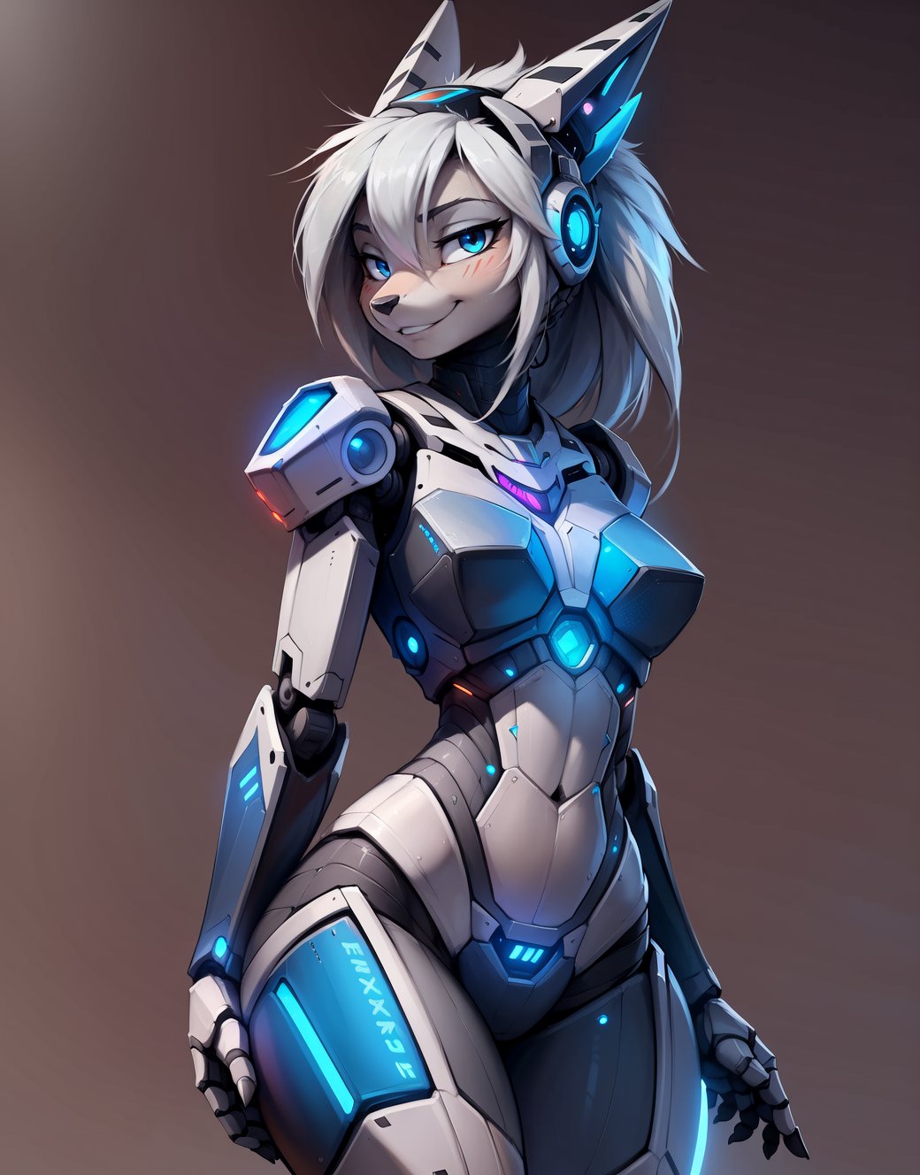 (masterpiece, best quality, absurdres, uploaded on e621:1.5), (gorgeous female anthro (robopunk barioth girl:1.3)), (mecha_musume, robotic_female:1.3), (detailed eyes), (detailed face), (sweet_smile:1.2), (looking at viewer:1.3), (narrowed eyes:1.3), (sexy pose:1.5), (large breasts:1.3), robopunk, robot_joints, cyberpunk, mecha_girl,by dagasi, by smitty g, by tom fischbach, by cutesexyrobutts, by hioshiru, by Tarakanovich, by Muhut, by wolfy-nail,(masterpiece,  8k, 4k, best quality, hi res, absurd res:1.3), (grey background:1.3), (simple background, gradient background:1.7),(detailed Chunie lighting), rim lighting, sharp focus, (waist, hips, thighs:1.3)