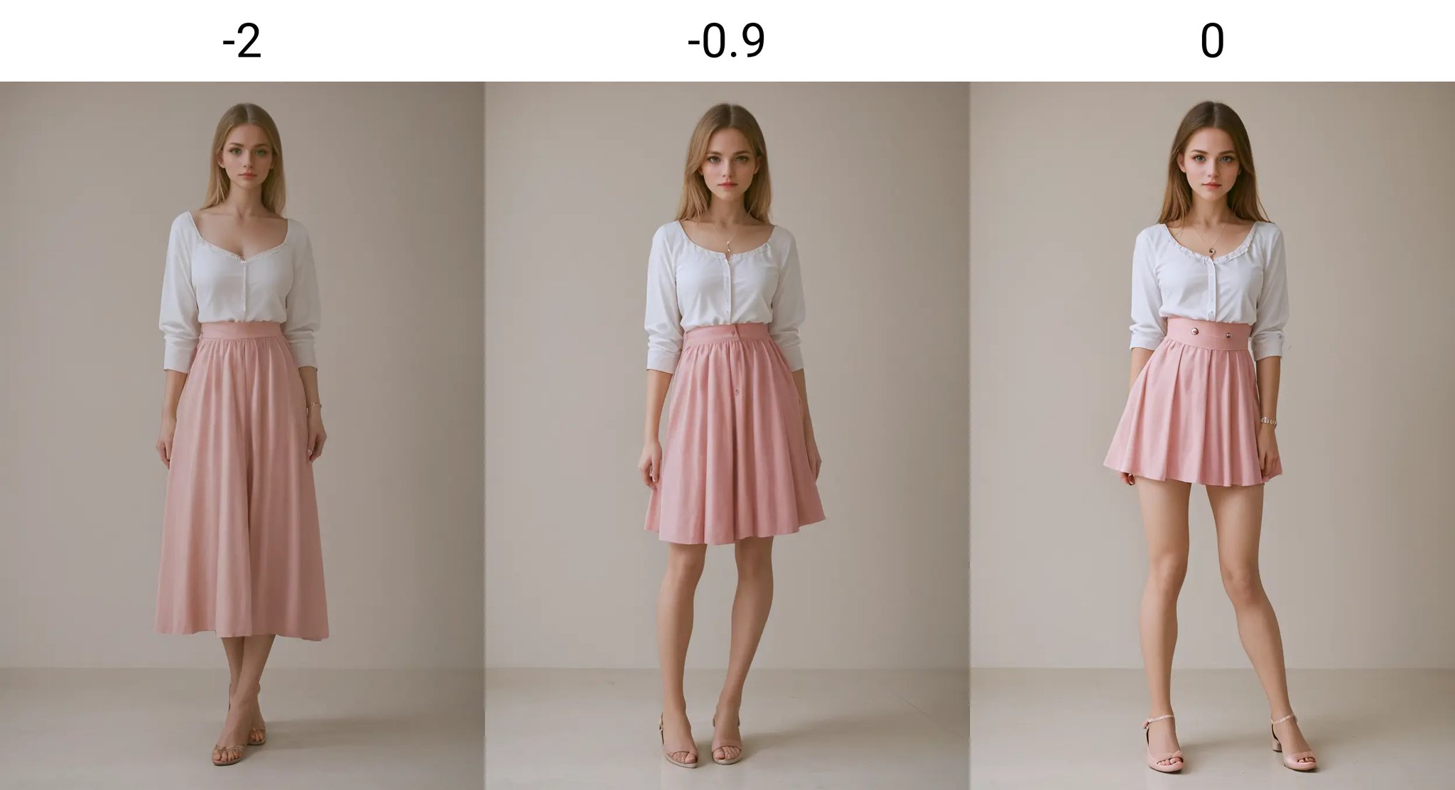 <lora:Skirt Length_alpha1.0_rank4_noxattn_last:-2>, woman, pink skirt, facing viewer, looking at viewer, standing, full body shot, 