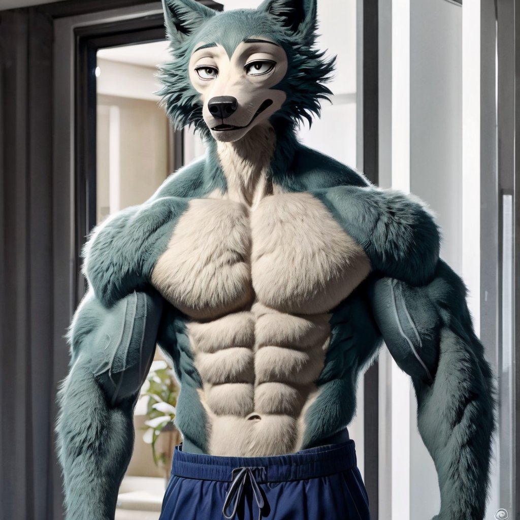 legoshi_(beastars), muscular,