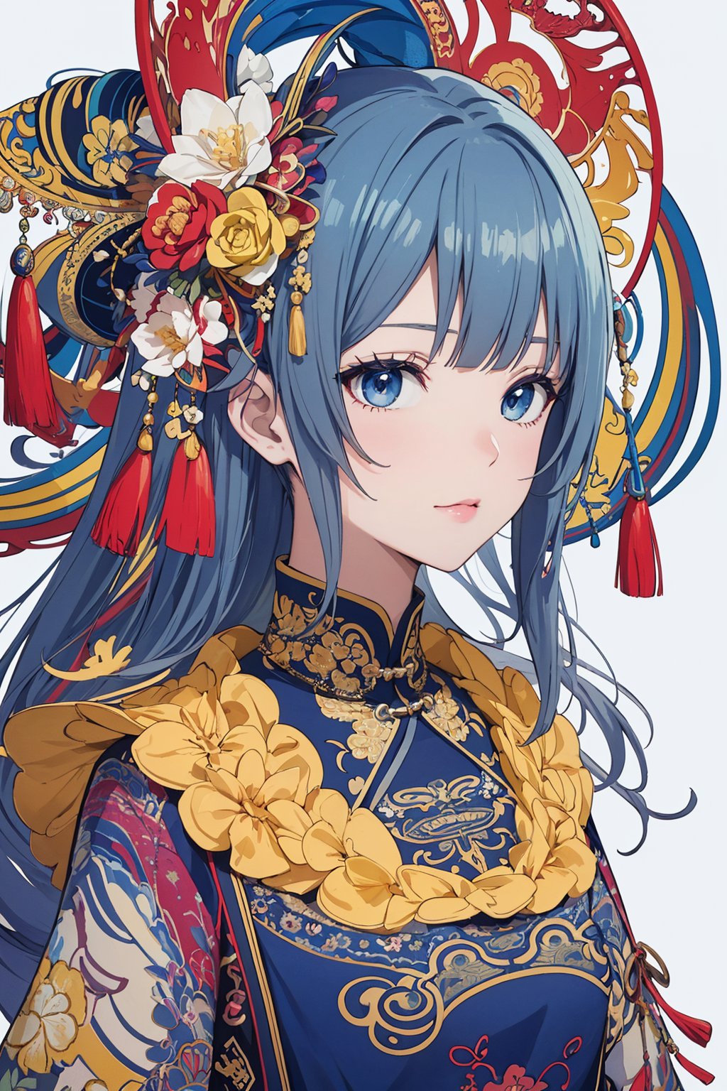 (masterpiece, top quality, best quality, official art, beautiful and aesthetic:1.2),(1girl),extreme detailed,(fractal art:1.3),colorful,highest detailed,masterpiece,best quality,1girl,solo,Chinese clothes,Chinese style,glowing,