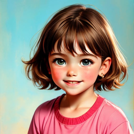 A child, about 7-years-old, with short hair, rosy cheeks and a sassy smile  <lora:nkids:0.75>