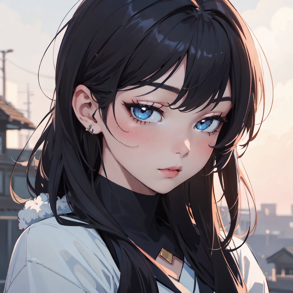 (absurdres, highres, ultimate detailed:1.2), kawaii illustration, colorful sketch, emo girl, atmosphere, (soft focus:1.4), portrait, (close-up:0.7)