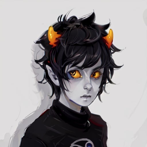 best quality, masterpiece, hires, karkat, face, look at viewer, detailed eyes