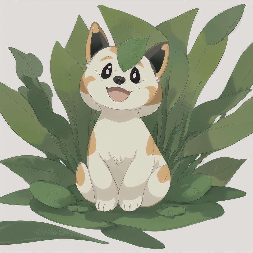 Slight retro color, flat, grainy, riso print style, illustration, cute, white space, low saturation, animal focus, black eyes, full body, grass, green background, happy, leaf, looking at viewer, no humans, open mouth, plant, pokemon \(creature\), smile, solo, standing, solo, looking at viewer, smile, simple background, white background, sitting, closed mouth, full body, black eyes, no humans, animal, leaf, plant, dog, animal focusSteps: 20, Sampler: DPM++ 2M Karras, CFG scale: 7, Seed: 4121083028, Size: 512x512, Model hash: ffde7edfe2, Model: RISO_TUNAN_V2, Denoising strength: 0.5, Clip skip: 2, Hires upscale: 2, Hires upscaler: 4x-UltraSharp