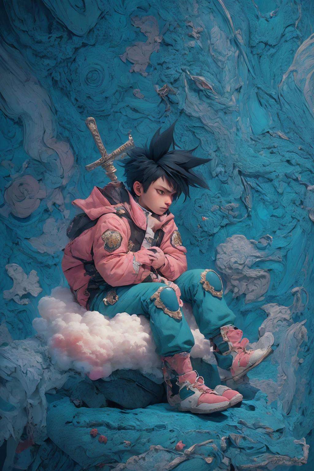 A boy was sitting on a cloud,SNM<lora:SNM:0.8>, anatomically correct, UHD, ccurate, textured skin, high details, best quality, super detail, award winning, high quality, retina, 16k