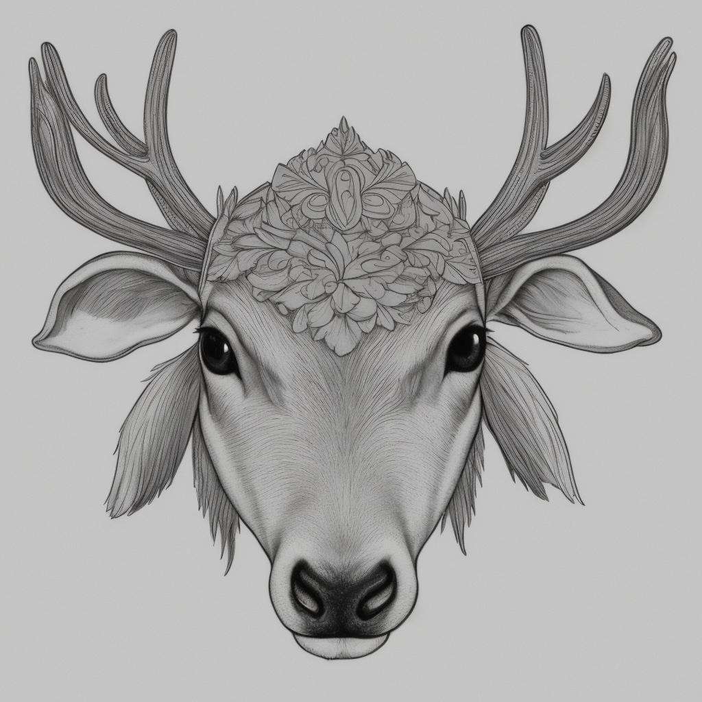 a Deer has been drawn on a white background, in the style of intricate pen illustrator,  illustrations, strong use of negative space，monochrome, blank, masterpiece, highest quality, very detailed, 8K,<lora:BANHUA:0.25>Steps: 30, Sampler: DPM++ 2M Karras Test, CFG scale: 7, Seed: 744767784, Size: 512x512, Model hash: c5e10b1c60, Model: www, Denoising strength: 0.45, Clip skip: 2, Hires upscale: 2, Hires steps: 5, Hires upscaler: 4x-UltraSharp