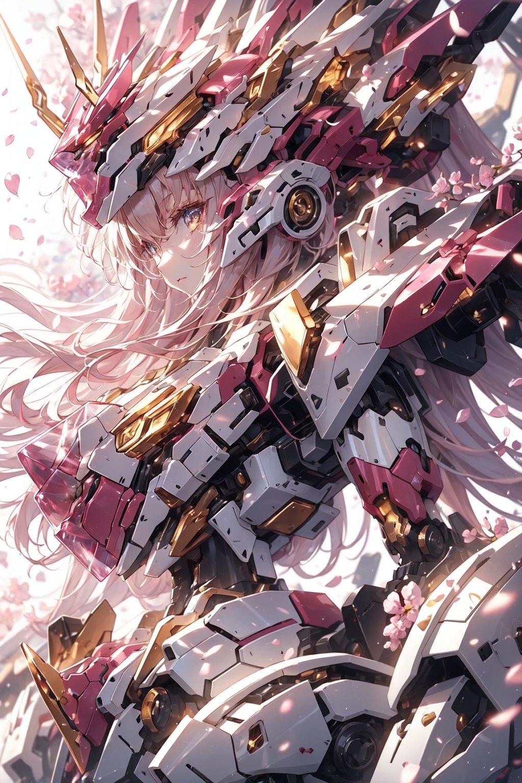 1girl, dramatic lighting,Pink Mecha,Honey Mecha