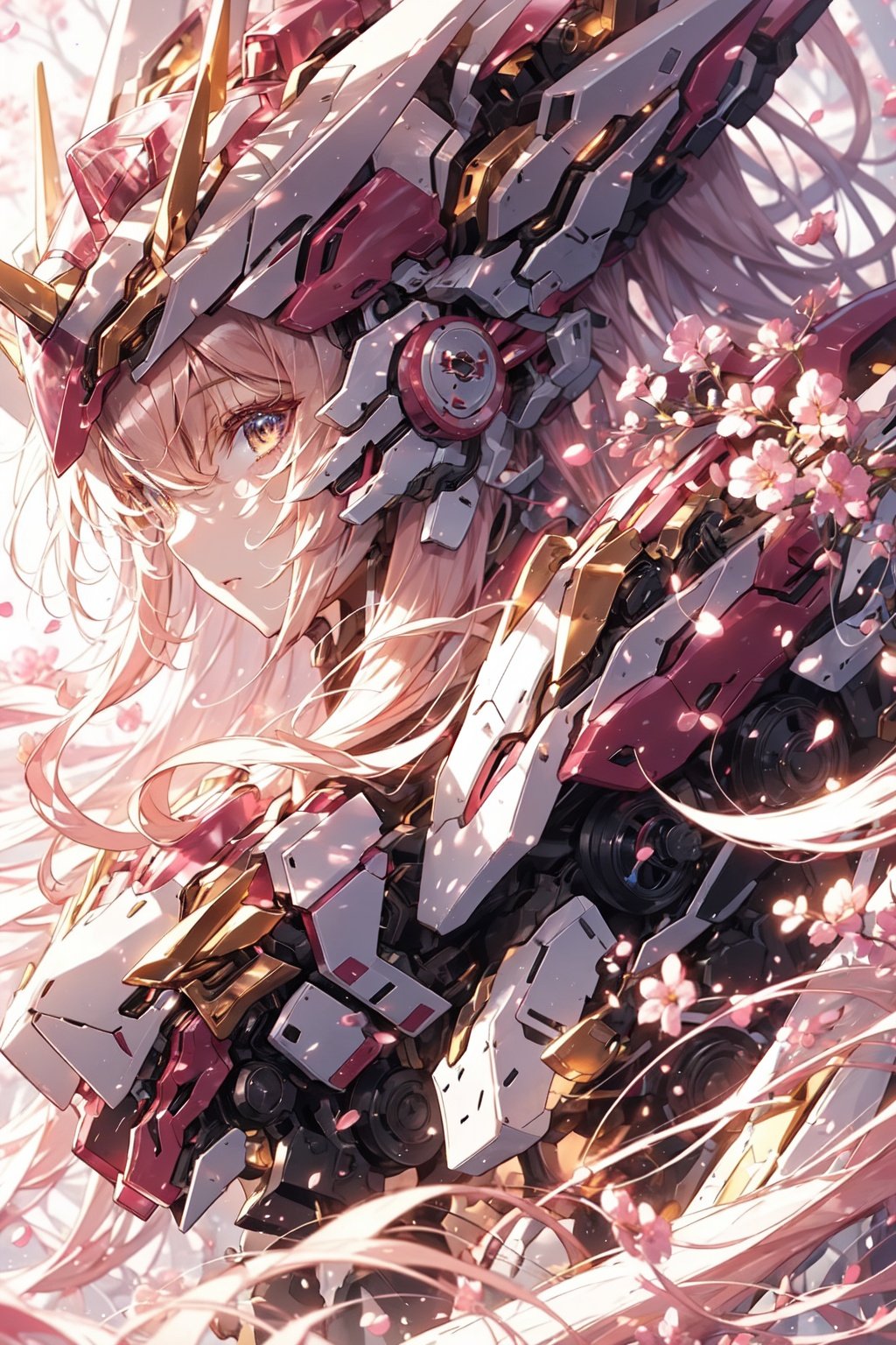 1girl, dramatic lighting,Pink Mecha,Honey Mecha