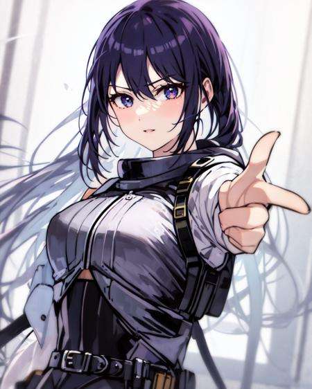 masterpiece, best quality, 1girl, <lora:Finger_gun:1>,pointing_at_viewer