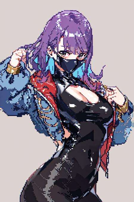 masterpiece, best quality,pixel art,  <lora:Pix:1> 1girl,mask <lora:Pluna:0.6>