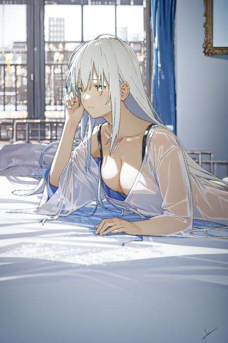 masterpiece, best quality, 1girl,,,white hair <lora:NiceLight-000010:1>