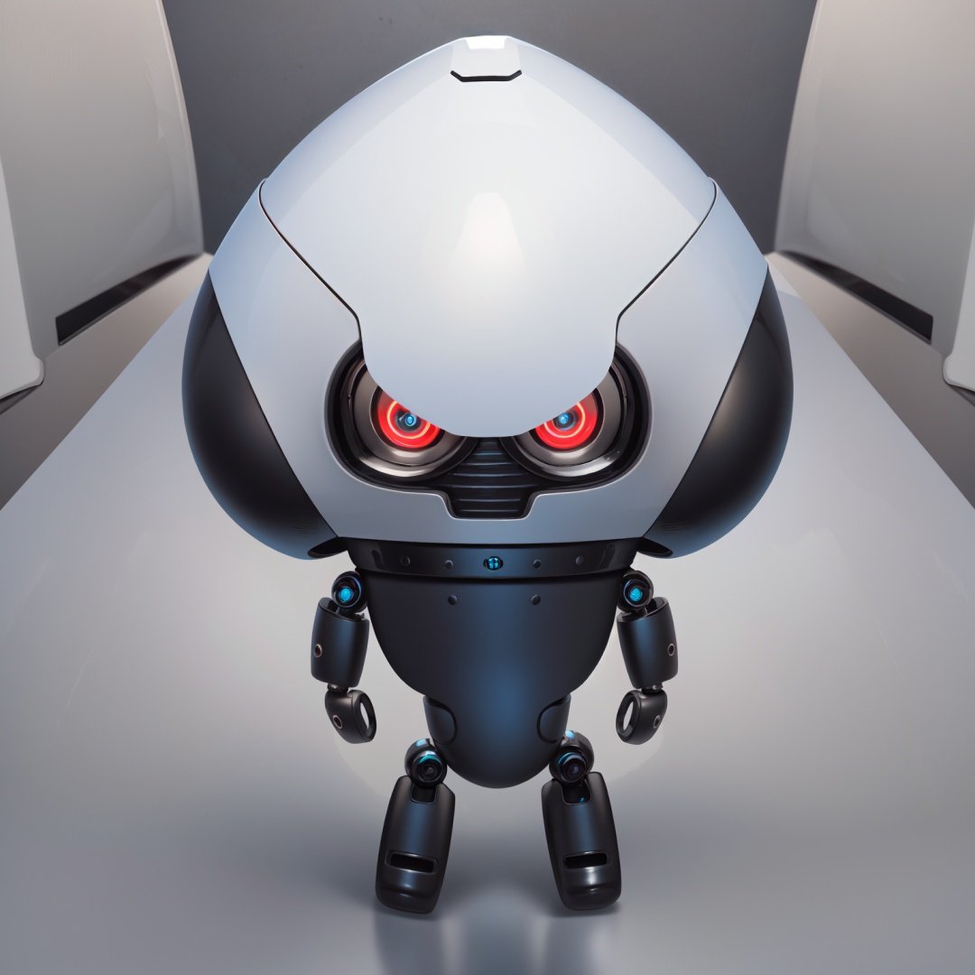 masterpiece,best quality,humanoid robot,no humans,pokemon \(creature\),glowing,solo,red eyes,full body,glowing eyes,robot,non-humanoid robot,alternate color,looking at viewer,