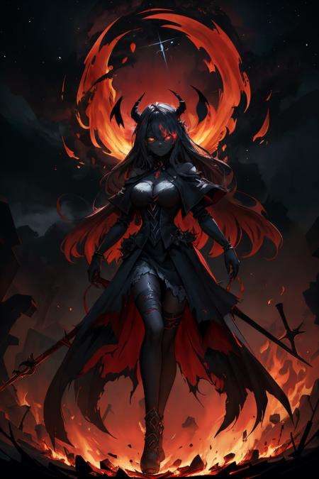 (dark skin), (demon horns), large breasts,Immortal temptation takes over my mindCondemnedFallen weak on my knees, summon the strengthOf mayhemI am the storm that is approachingProvoking black clouds in isolationI am reclaimer of my nameBorn in flames, I have been blessedMy family crest is a demon of deathForsakened, I am awakenedA phoenix's ash in dark divineDescending miseryDestiny chasing timeInherit the nightmare, surrounded by fateCan't run awayKeep walking the line between the lightLed astrayThrough vacant halls I won't surrend5rThe truth rev5aled in eyes of emberWe fight through fire and ice foreverTwo souls once lost, and now they rememberI am the storm that is approachingProvoking black clouds and isolationI am reclaimer of my nameBorn in flames, I have been blessedMy family crest is a demon of deathForsakened, I am awakenedA phoenix's ash in dark divineDescending miseryDestiny chasing timeDisappear into the nightLost shadows left behindObsession's pulling meFading, I've come to take what's mineLurking in the shadows under veil of nightConstellations of blood pirouetteDancing through the graves of those who stand at my feetDreams of the black throne I keep on repeatA derelict of darkness, summoned from the ashesThe puppetmaster congregates all the massesPulling strings, twisting minds as blades hitYou want this power? Then come try and take itBeyond the treeFire burnsSecret loveBloodline yearnsDark minds embraceCrimson joyDoes your dim heartHeal or destroy?Bury the light deep withinCast aside, there's no coming homeWe're burning chaos in the windDrifting in the ocean all alone