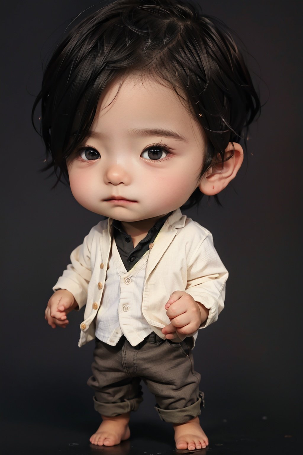 (masterpiece),(best quality),(ultra-detailed),1boy,chibi, NijiCute,full body,dark hair,(simple background:1.5)