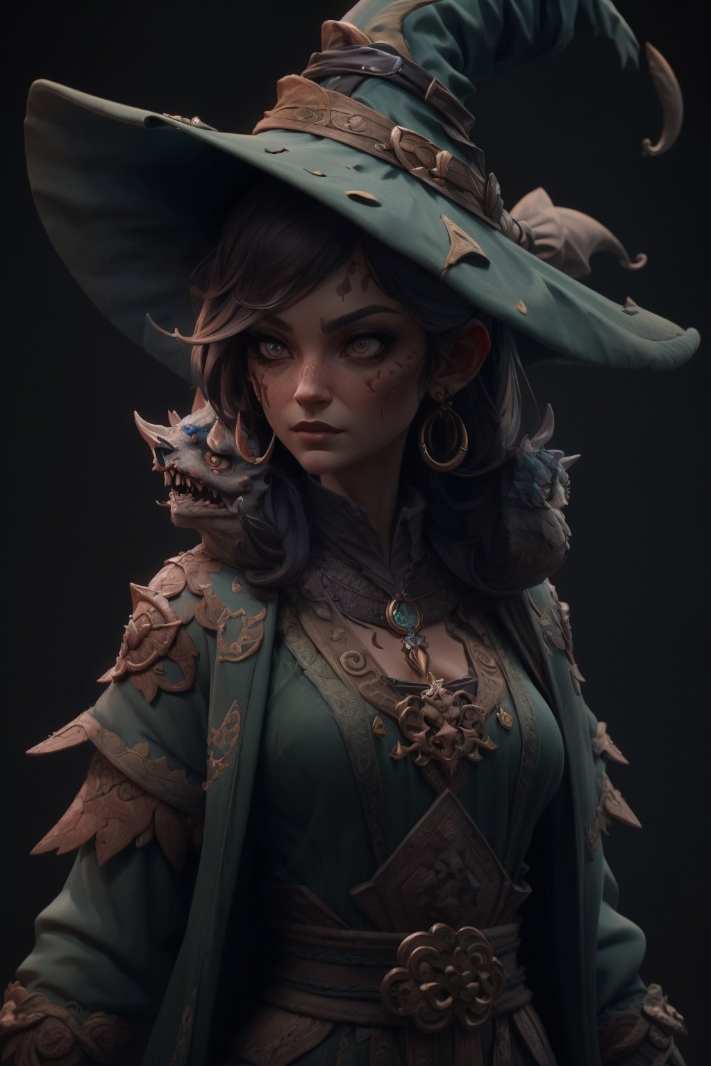 A witch,East Dragon,Character design,whilt background,AIGC style,UHD,textured skin,high details,best quality,super detail,award winning,high quality,retina,16k,<lora:AIGC style_20230611150759-000008:0.7>,