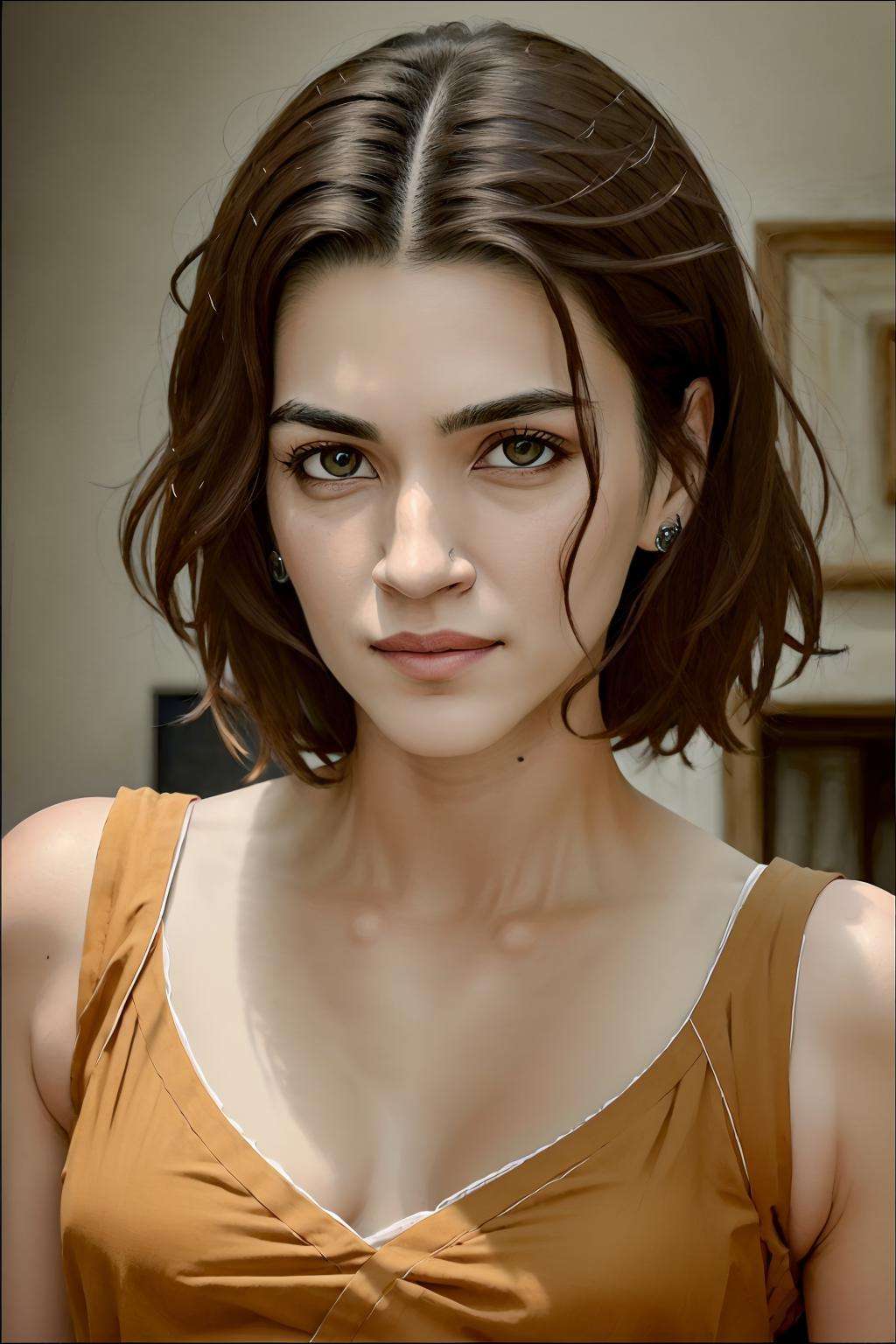 best quality, masterpiece, realistic, highres, absurdres, <lora:kriti_sanon:1>,kr1t1, portrait, 