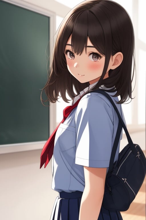 1 girl, school uniform