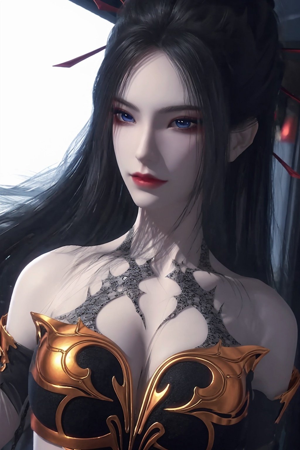 <lora:koreanDollLikeness:0.3> ,1girl, solo,mix4,(8k, RAW photo, best quality, masterpiece:1.2),upper body,  <lora:yanlingji_v2:0.7>,hair ornament, 