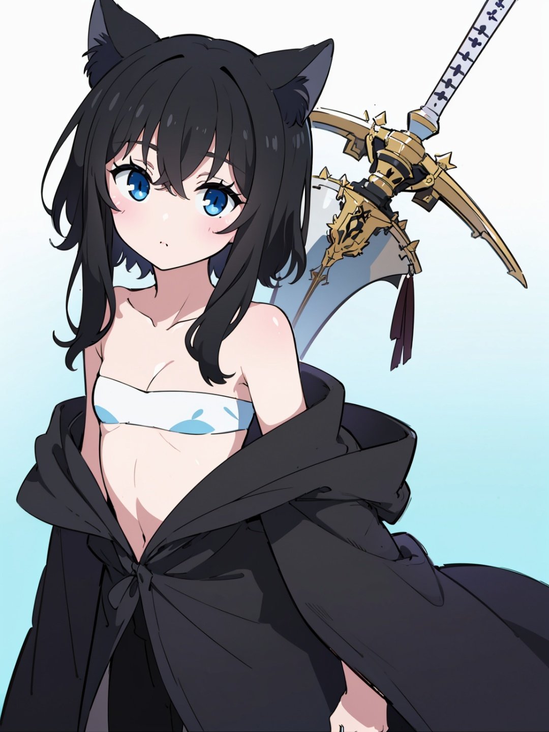 (masterpiece), (best quality),<lora:fulan-000006:0.7>, loli, cat ears, sword, black hair, flat chest, 