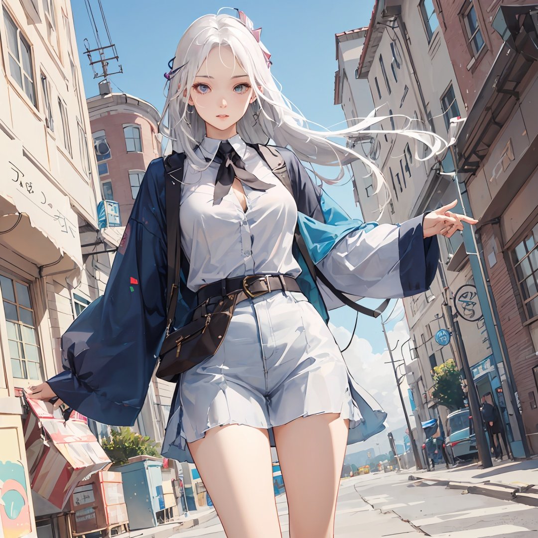 1 Young women,moyou,forehead,White hair,dynamic angle,Random clothing,random environment,Random clothing colors,Random hairstyle,