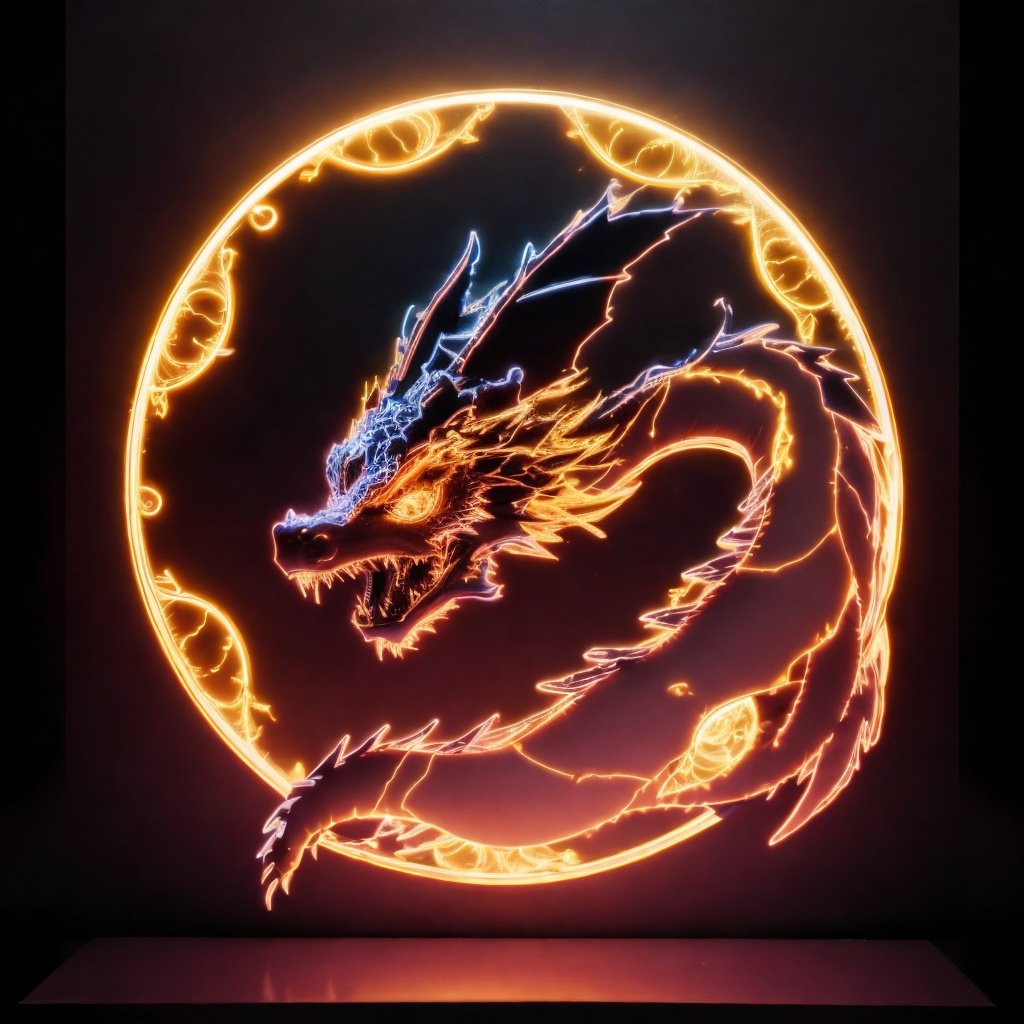 <lora:nihongdengV2:0.8>nihongdeng,light,no humans,,dragon,(Black background:1.45),