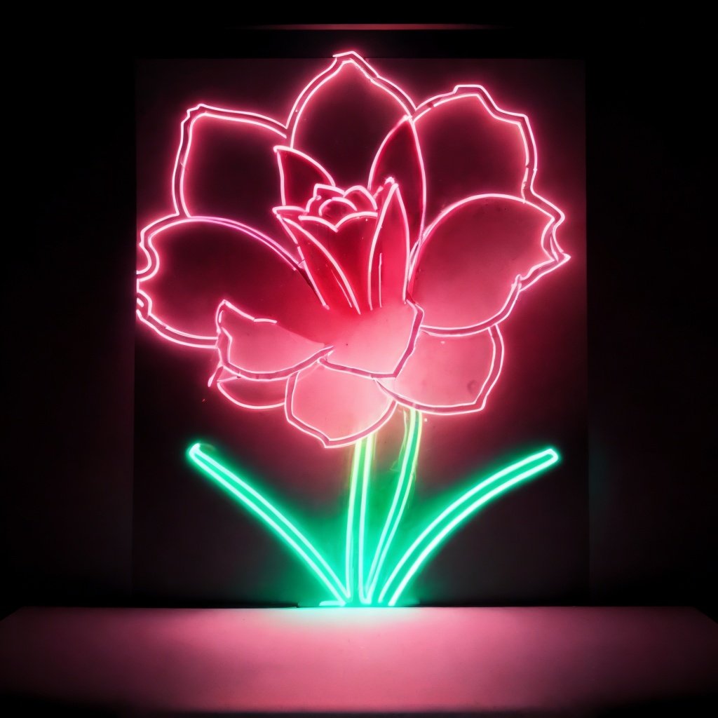 <lora:nihongdengV2:0.8>nihongdeng,light,no humans,flower,(Black background:1.45),Neon Light,colorful light,Lily flower