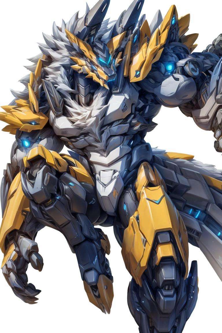 long shot, [zinogre|mecha], mecha,robot, no humans,warframe, samurai armor, samurai,holding katana,fighting pose,<lora:zinogre_mix2:0.85>,<lora:[Mecha](mecha)Mecha:0.85>,detailed eyes, glowing eyes,detailed background, city, cloud sky, realistic, masterpiece, ultra detailed, extreme detailed,24k, CG,