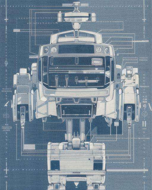 <lora:拆解:1>blue print of a robot