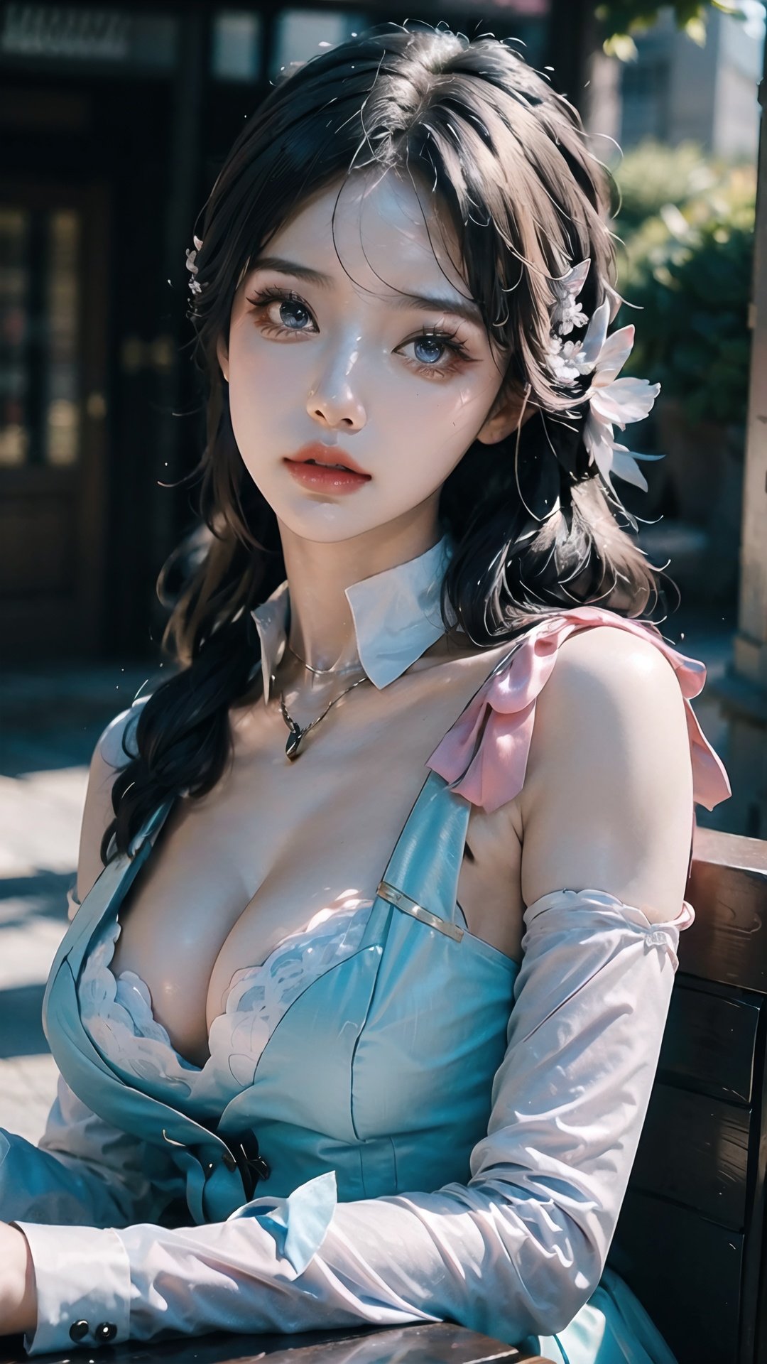 ,ulzzang-6500-v1.1,(raw photo:1.2),((photorealistic:1.4))best quality ,masterpiece, illustration, an extremely delicate and beautiful, extremely detailed ,CG ,unity ,8k wallpaper, finely detail, best quality,extremely detailed CG unity 8k wallpaper,absurdres, incredibly absurdres, huge filesize, ultra-detailed, highres, extremely detailed,beautiful detailed girl, extremely detailed eyes and face, beautiful detailed eyes,light on face,cinematic lighting,1girl,looking at viewer,outdoors,blue_eyes, shining light ,linghua, <lora:EMS-319-EMS:0.8>, <lora:EMS-2873-EMS:1>