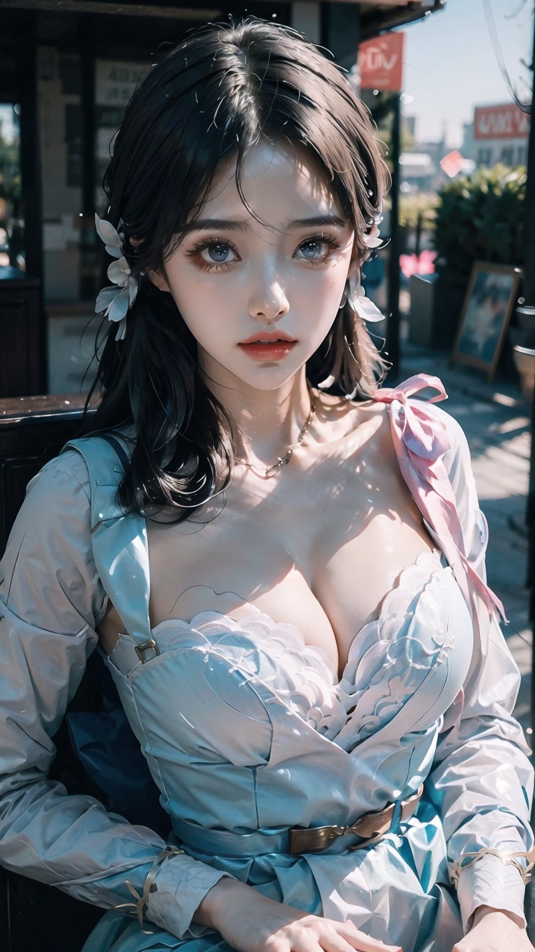 ,ulzzang-6500-v1.1,(raw photo:1.2),((photorealistic:1.4))best quality ,masterpiece, illustration, an extremely delicate and beautiful, extremely detailed ,CG ,unity ,8k wallpaper, finely detail, best quality,extremely detailed CG unity 8k wallpaper,absurdres, incredibly absurdres, huge filesize, ultra-detailed, highres, extremely detailed,beautiful detailed girl, extremely detailed eyes and face, beautiful detailed eyes,light on face,cinematic lighting,1girl,looking at viewer,outdoors,blue_eyes, shining light ,linghua, <lora:EMS-2873-EMS:1>, <lora:EMS-319-EMS:0.8>