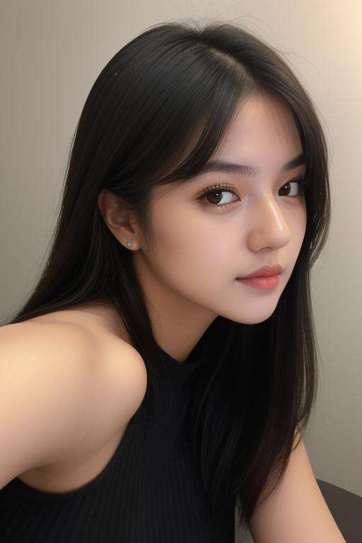 (masterpiece), (extreme close up), side view, best quality, (photorealistic:1.3), 1woman, vonzy selfie wearing black top, at night, front view, pretty face, realistic skin, <lora:isnot.vonzy.v2:1.2>, (round face), side bangs hair, black medium hair, realistic skin texture, vivid lighting, detailed face  <lora:add_detail:0.2> cheering, human skin texture