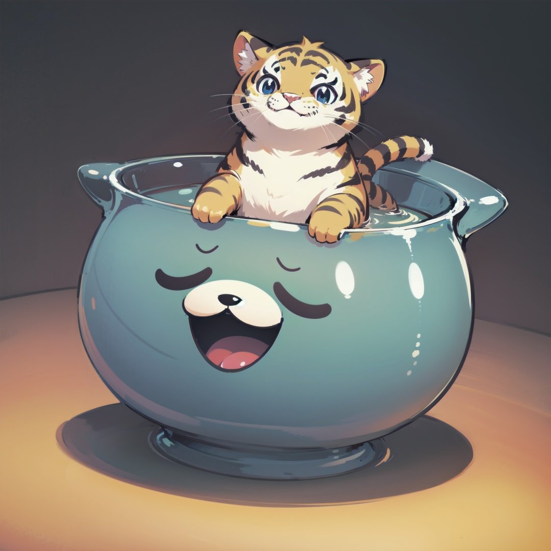 little cute slime tiger, no humans