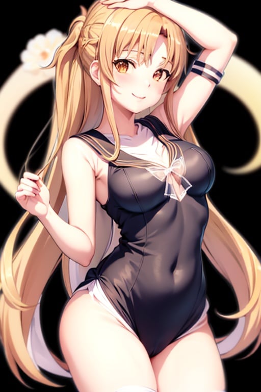 (transparent_sailor:1.2),(cleavage:1.2),<lora:Asuna-10:0.8>,Asuna,light smile,wet_skin,sexy,best quality