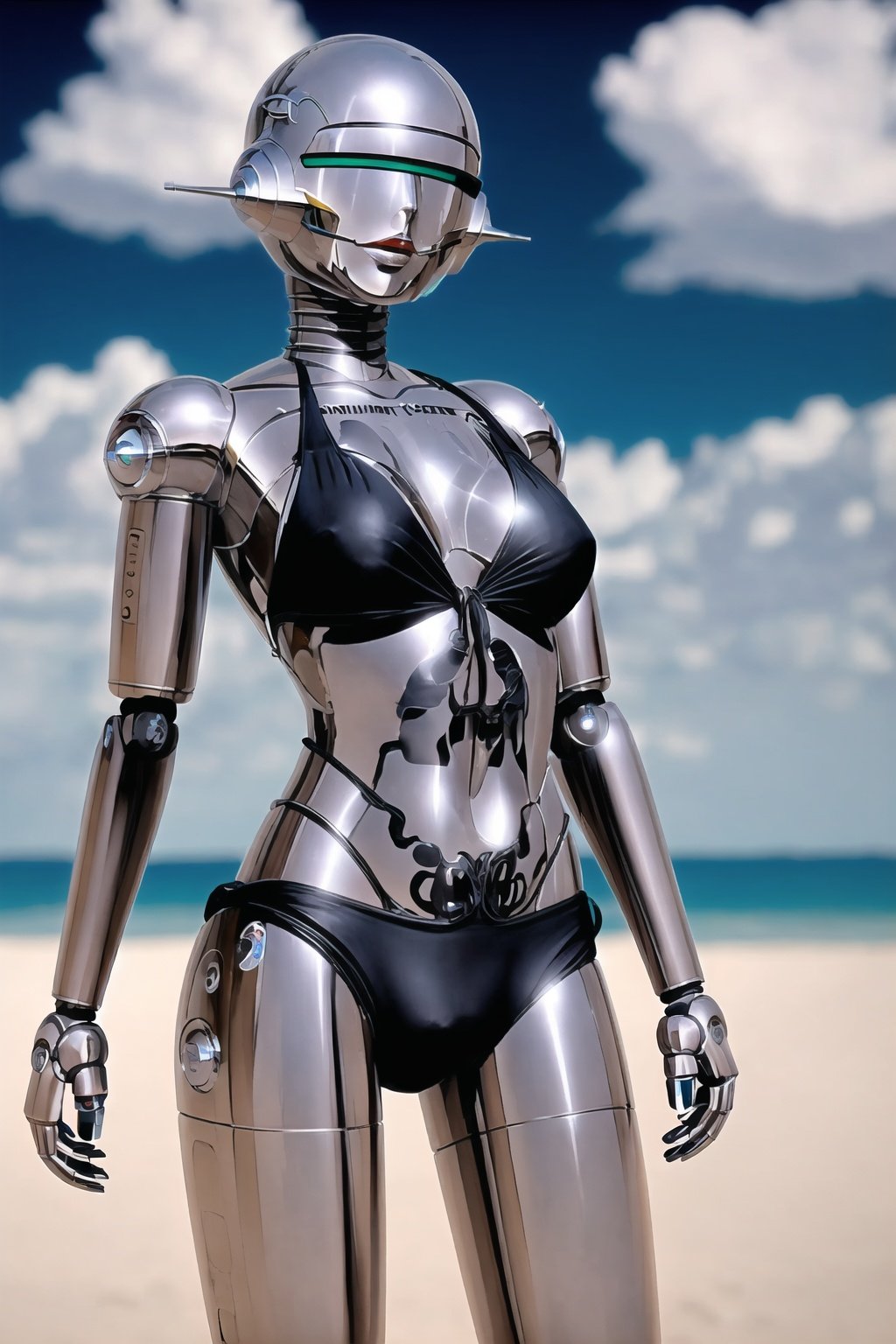 <lora:kongshanjibot_20230616000833-000018:0.9>,kongshanjibot,1girl,robot,masterpiece,best quality,summer,swimwear,metal skin,