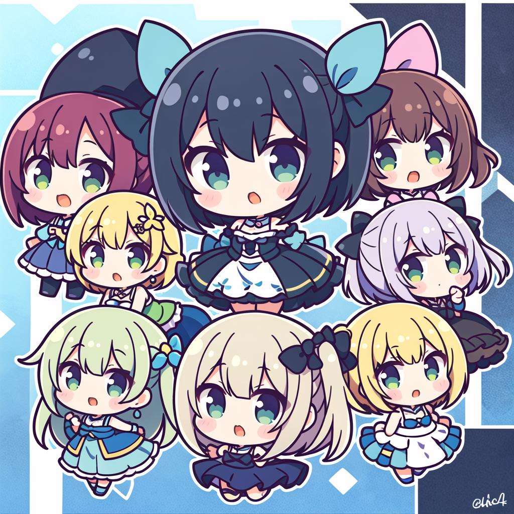 6+girls, chibi,