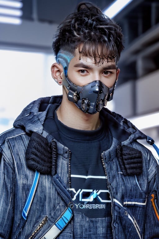 cyberpunkAI,,ultra realistic,masterpiece,best quality,super detailed,ultra high res,raw photo,8k,A beautiful cyberpunk boy,CyberpunkAI,真实,blue_IDphoto