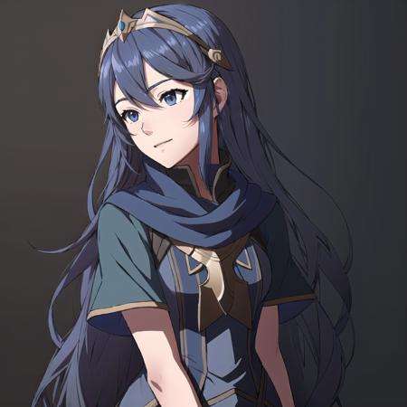 FE13, FE16, FE13-Style, Fire Emblem, Fire Emblem Awakening, sunrise, light top left, Lucina, 1 girl, Blue hair, Blue eyes, Teenager, Very Long Hair, Streaked Hair, Dark Blue Hair, (Happy:1.2), tiara