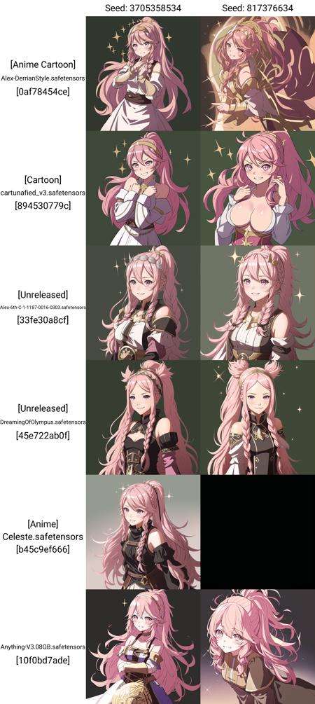 FE13, FE13-Style, Fire Emblem, Fire Emblem Awakening, smile, Olivia (Fire Emblem), Olivia (Fire Emblem: Awakening), (sparkling innocent eyes:1.3), 1girl, solo, long hair, pink hair, hairband, ponytail, twin braids, simple background, green background, pink eyes, angry, clenched teeth, teeth, upper body, detached sleeves, detailed face and eyes