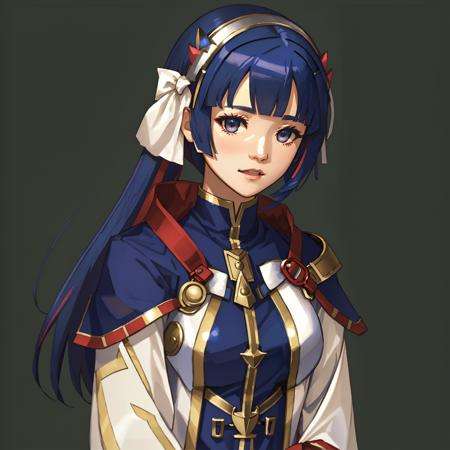 Fire Emblem, Catria (Fire Emblem), Catria (Fire Emblem Gaiden), Catria (Fire Emblem Echoes: Shadows of Valentia), simple background, green background, light top left, Nehru Jacket, 1Girl, Teenager, Double Bun, Multicolored Hair, Black Hair, Pink Hair, (Happy:1.3)