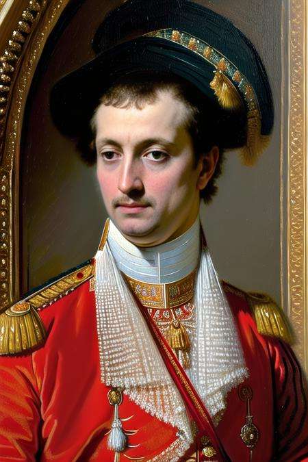 fine art, (distant view:1.3),(award-winning painting:1.3), (8k, best quality:1.3), (realistic painting:1.1), A gorgeous and intricate painting, fine art, portrait of Napoleon