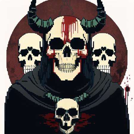 Magonia, two tone, blood, skulls, demon