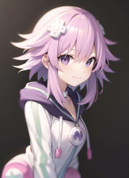 <lora:nepu1-000013:1>, nepdef1, white background, standing, upper body, simple background, smile,