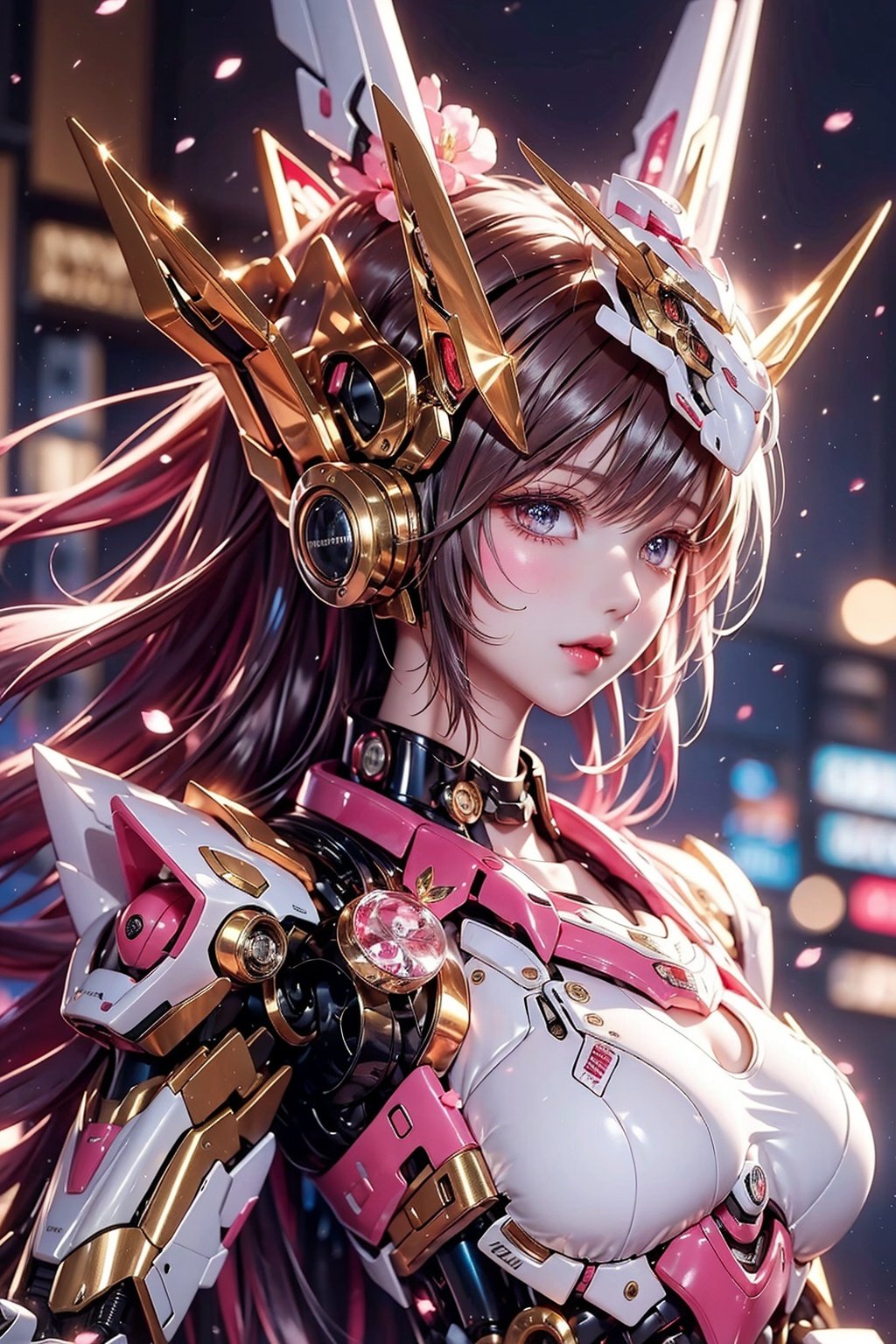 1girl, dramatic lighting,Pink Mecha,Honey Mecha