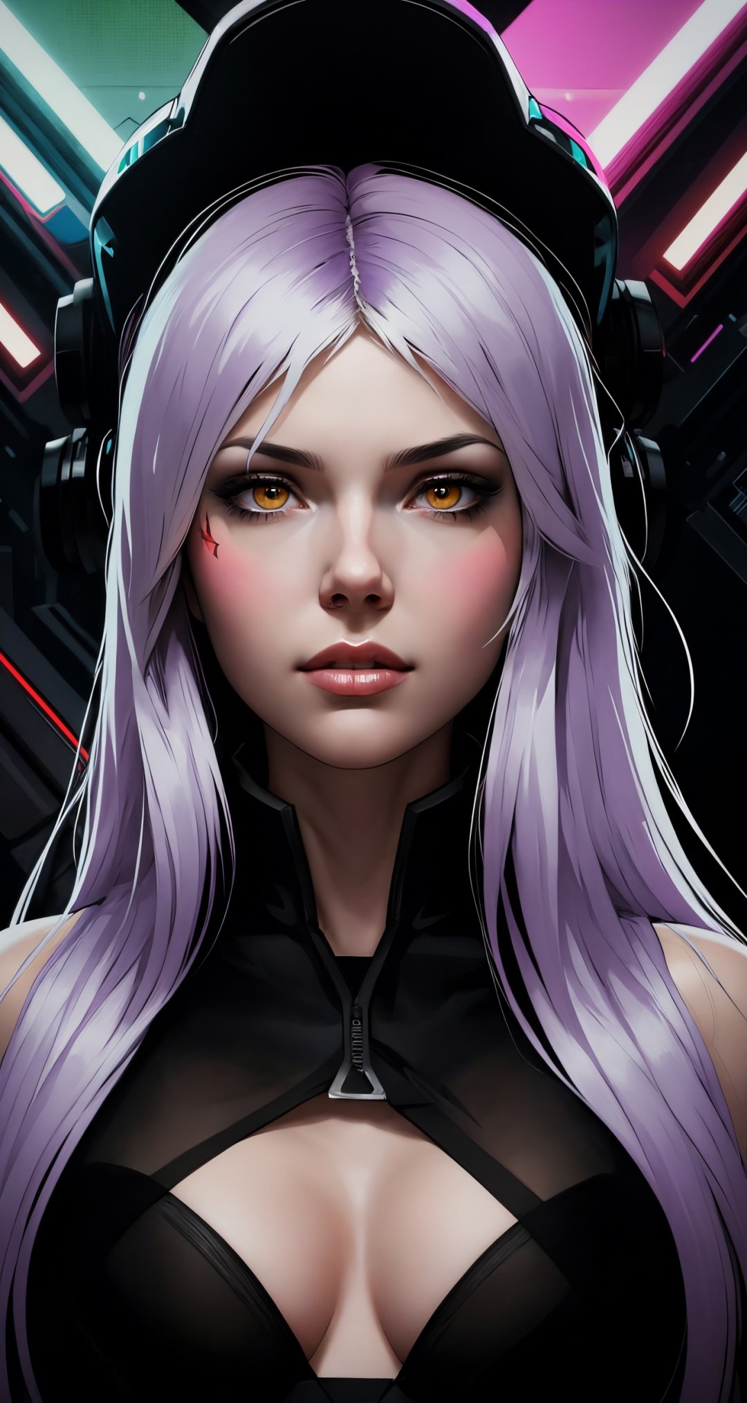 woman, solo, light purple hair, yellow eyes, florist, ([Kate Upton|Marisa Tomei|Nicole Kidman]:0.85), middle shot, ( [verism style|samdoesart style]:0.9), pop art, [medium breast]masterpiece, professional, high quality, beautiful, amazing, synthwave, cgsociety, see-through, absurdly long hair, masterpiece, highres,  4k, detailed background, ghastly, (hesitant:0.8), by Maciej Kuciara, by Dave McKean,