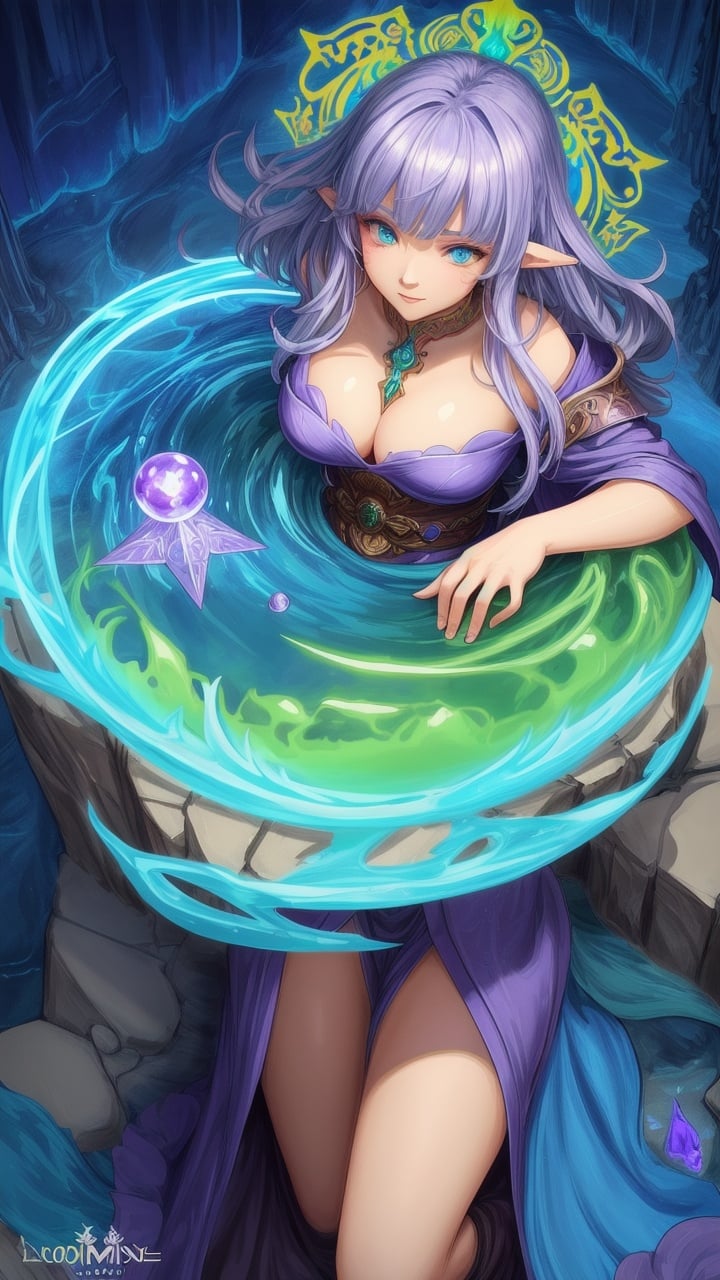 `(cel-shading style) extremely detailed illustration of a gorgeous sorceress wearing flowy robes, flattering look, (centered image) surrounded by slimes, zoomed fullbody, detailed dungeon environment, slimes, rocks and bricks, really beautiful face, ((ultra detailed face)), soft volumetric lights, cartoon, drawing, vector, impresionistic, alphonse mucha, JRPG, video games, (bold ink lines), harmonious use of color, tranquility, 32k resolution, best quality, cel shading games, earthy colors`<lora:add_detail:0.3> <lora:more_details:0.4> 