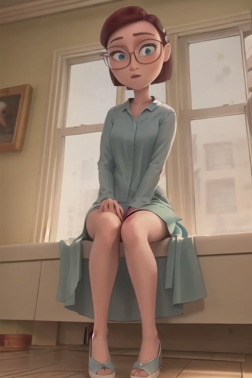 (8k, RAW photo, best quality, masterpiece:1.2), (intricate details), perfect eyes, perfect face, perfect lighting, beautiful, (masterpiece:1.2), (best quality:1.2), 1girl, disney style, pixar style, lindagunderson, solo, green eyes, short hair, glasses, full body, <lora:lindagunderson-06:0.85>