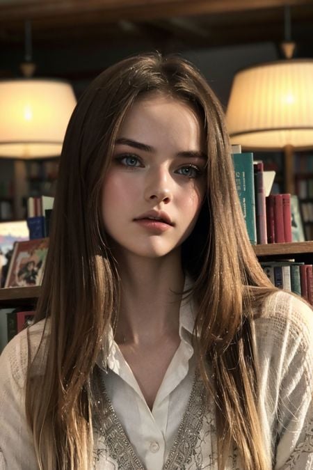 epic realistic, a photo of kristinapimenova,  18yo in the library, thoughtful mood, close up, <lora:kristinapimenova-14:0.9>, (intricate details:0.9), (hdr, hyperdetailed:1.2), faded, (neutral colors:1.2), art, (hdr:1.5),  hyperdetailed, (artstation:1.4), warm lights, dramatic light, (intricate details:1.2)