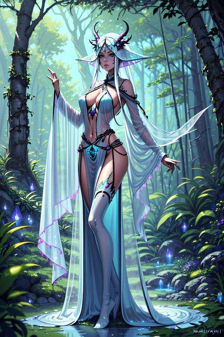 (masterpiece, best_quality, ultra-detailed:1.3), epic, digital painting, welcoming, White Sapote druid::3, see-through gossamer, slim, embarrassed