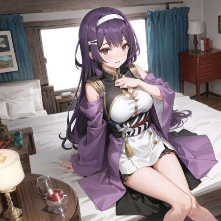 masterpiece, best quality, 1man,(solo:1.3),standing,official art, simple background, close-up,looking at viewer, NikaidouMiki,long hair,purple hair,red eyes,huge breasts,